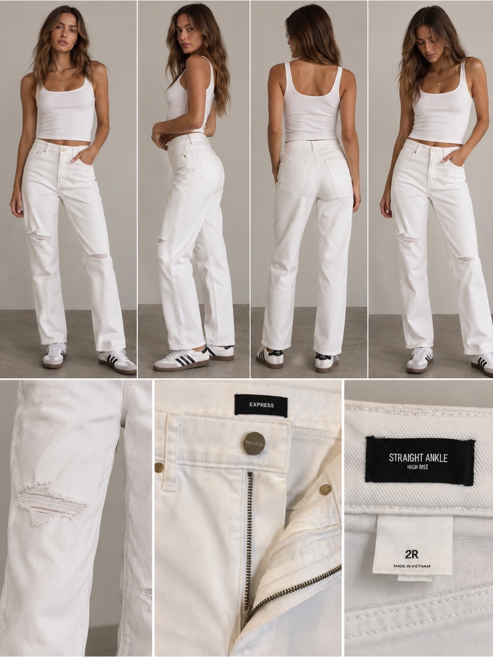 Express White Straight-Leg Women's Jeans
